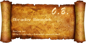 Obradov Benedek névjegykártya